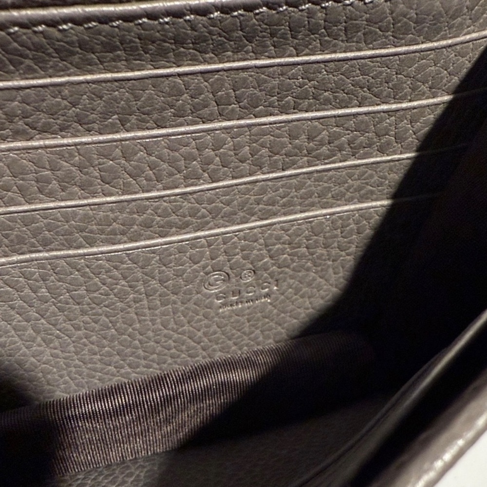 Authentic Gucci Interlocking Dollar Gray Leather … - image 9